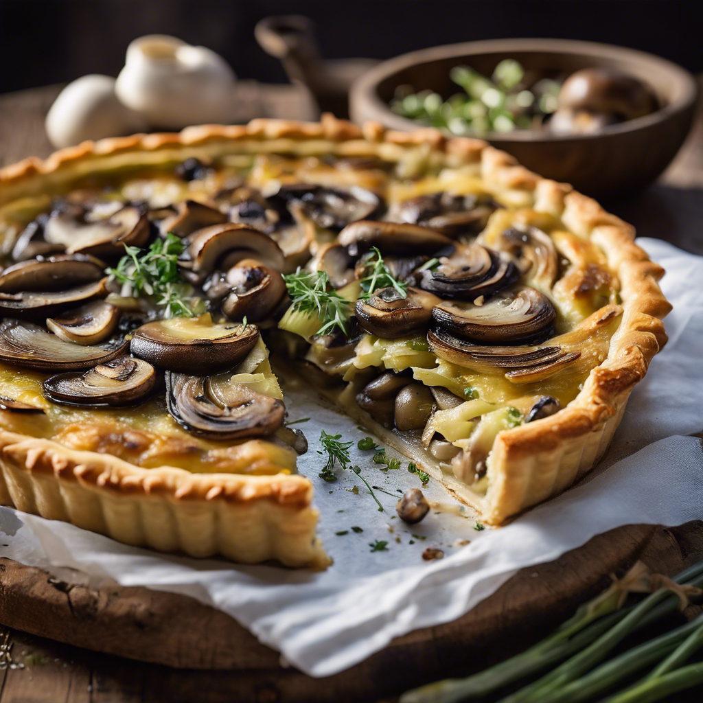 Tarta de Puerros y Champiñones