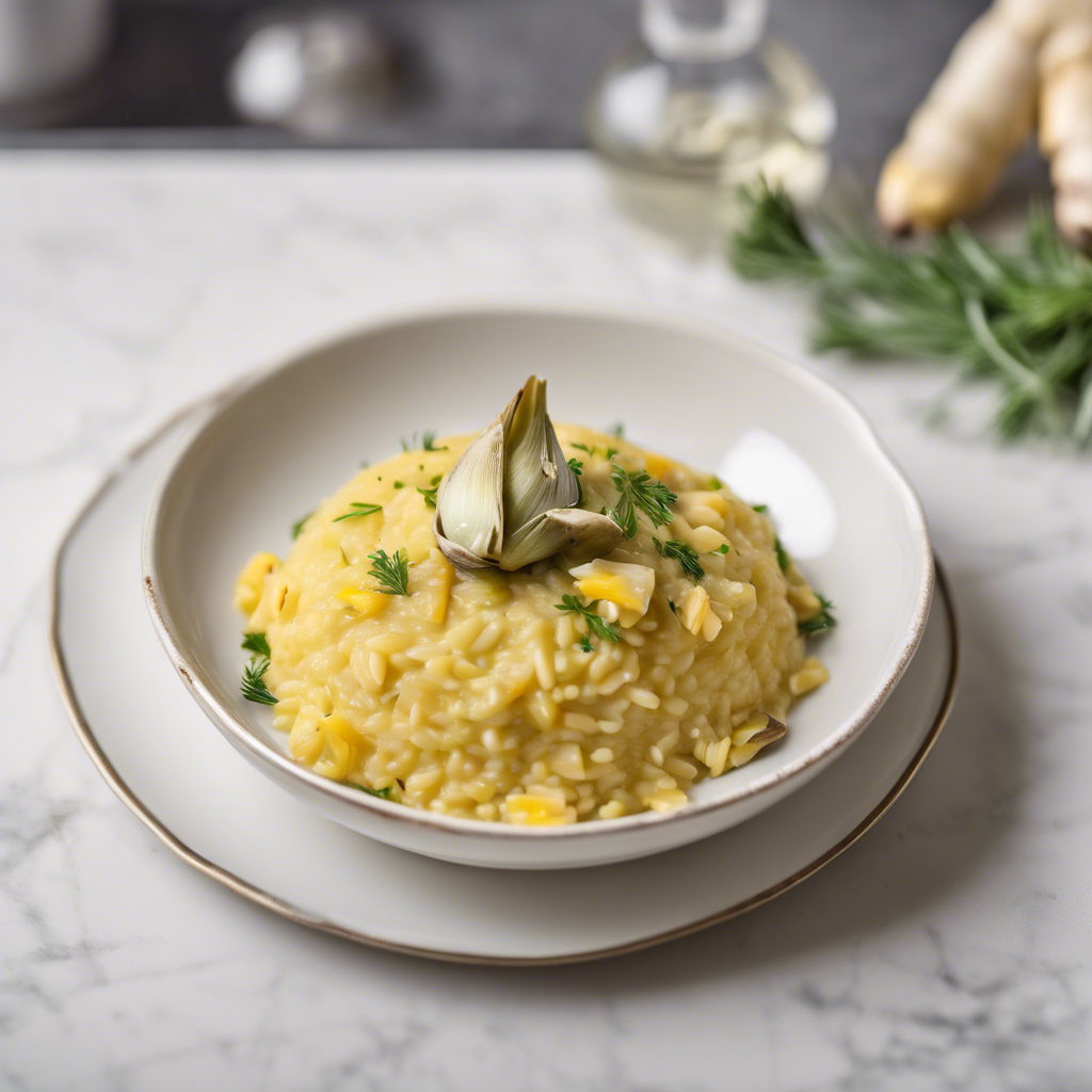 Risotto de Alcachofa y Azafrán